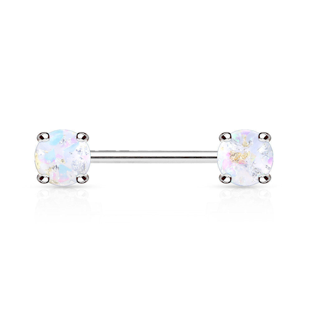 PAIR Lava Glitter Nipple Rings Shields 316L Surgical Steel Barbells Body Jewelry