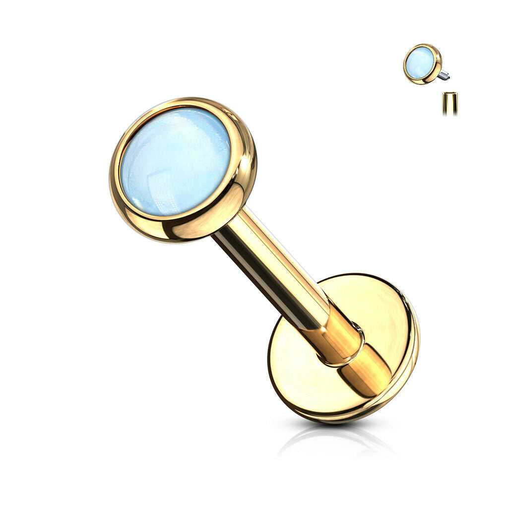 1pc Illuminating Stone Labret Stud Helix Tragus Cartilage Internally Threaded