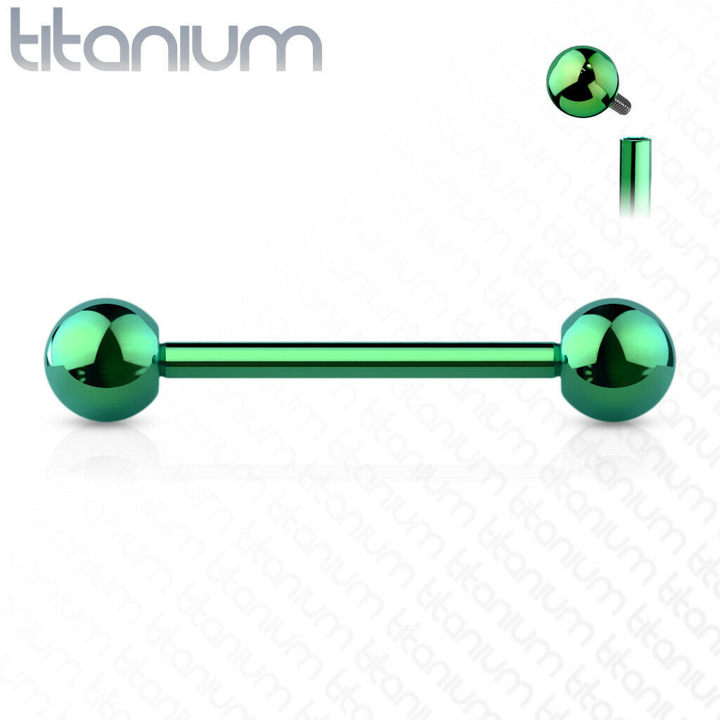 1pc Implant Grade Titanium Barbell Tongue Nipple Ring Internally Threaded