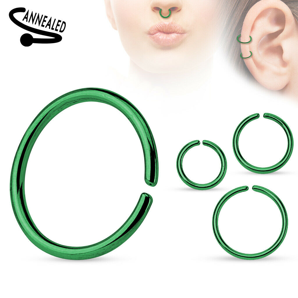 10pk Ear Cartilage Septum Nose Hoop Rings Rook Daith Helix Tragus Body Jewelry