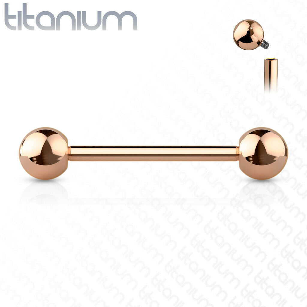 1pc Implant Grade Titanium Barbell Tongue Nipple Ring Internally Threaded