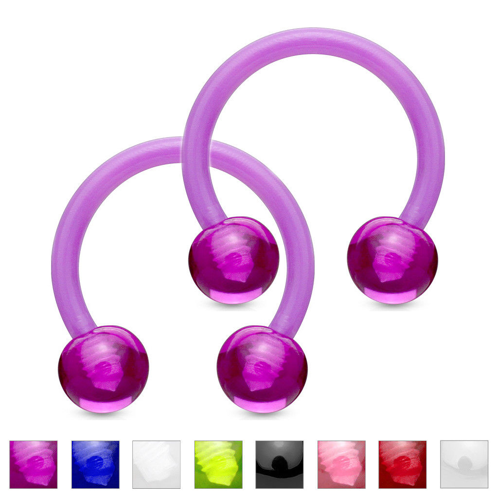 PAIR Flexible Circular Barbells Horseshoe Septum Eyebrow Nipple Tragus Rings