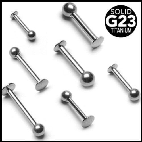 1pc Grade 23 Solid Titanium Labret, Monroe Stud Lip Ring Externally Threaded