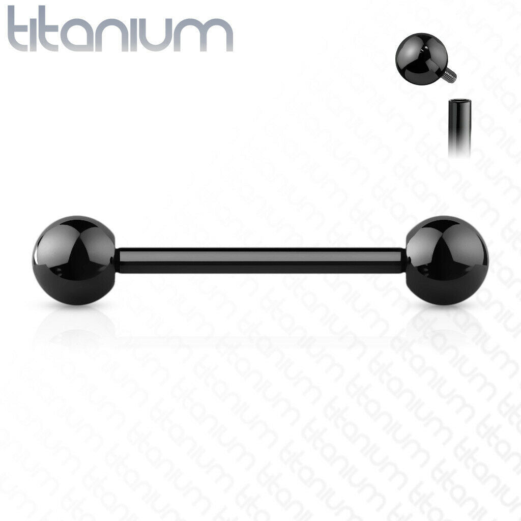 1pc Implant Grade Titanium Barbell Tongue Nipple Ring Internally Threaded