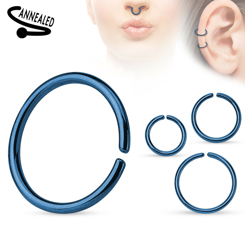 10pk Ear Cartilage Septum Nose Hoop Rings Rook Daith Helix Tragus Body Jewelry