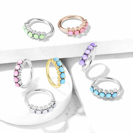 1pc Bendable 5 Illuminating Stone Hoop Ring Cartilage Rook Daith Helix Tragus