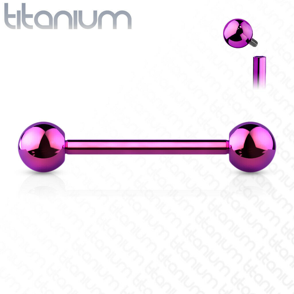 1pc Implant Grade Titanium Barbell Tongue Nipple Ring Internally Threaded