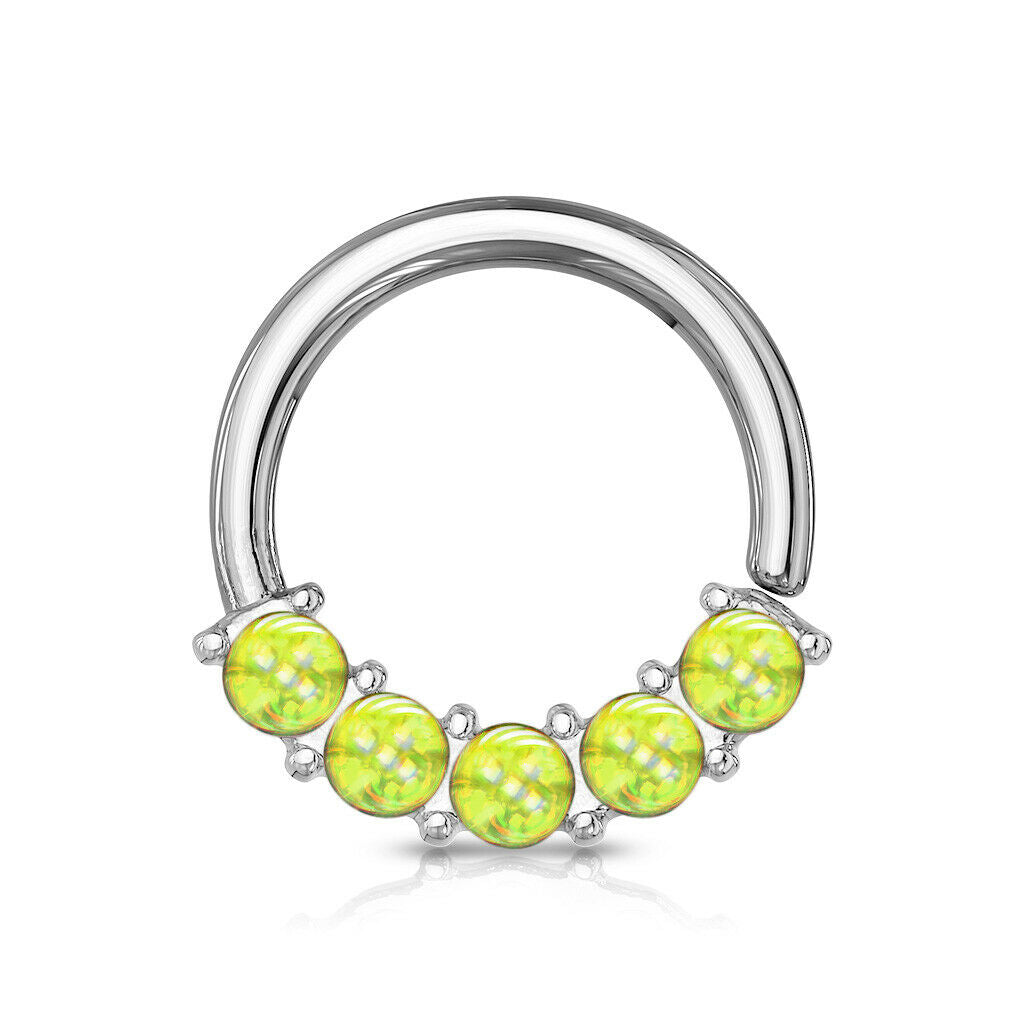 1pc Bendable 5 Illuminating Stone Hoop Septum Ring Cartilage Daith Helix Tragus
