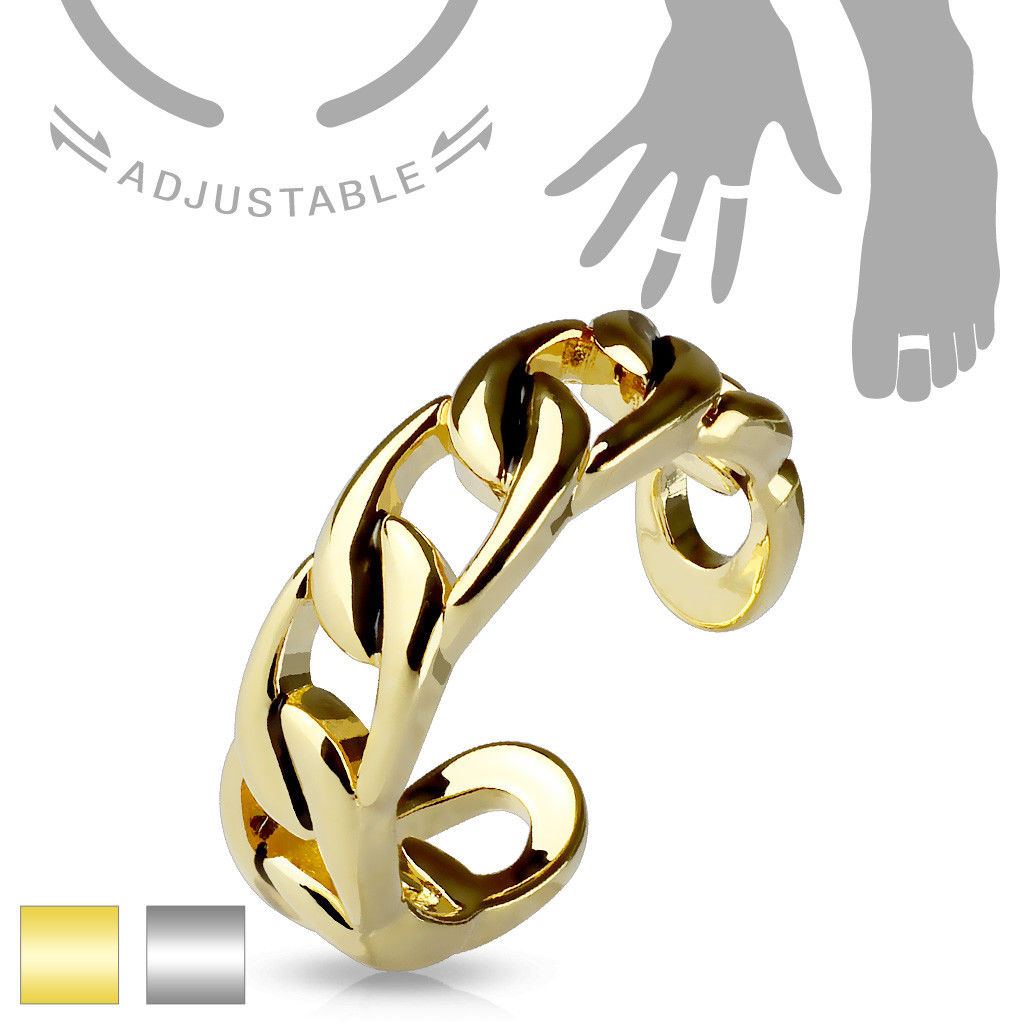 Linked Chain Design Adjustable Mid Ring / Toe Ring