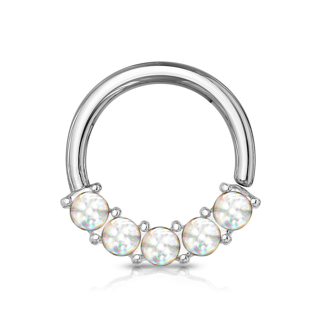 1pc Bendable 5 Illuminating Stone Hoop Septum Ring Cartilage Daith Helix Tragus
