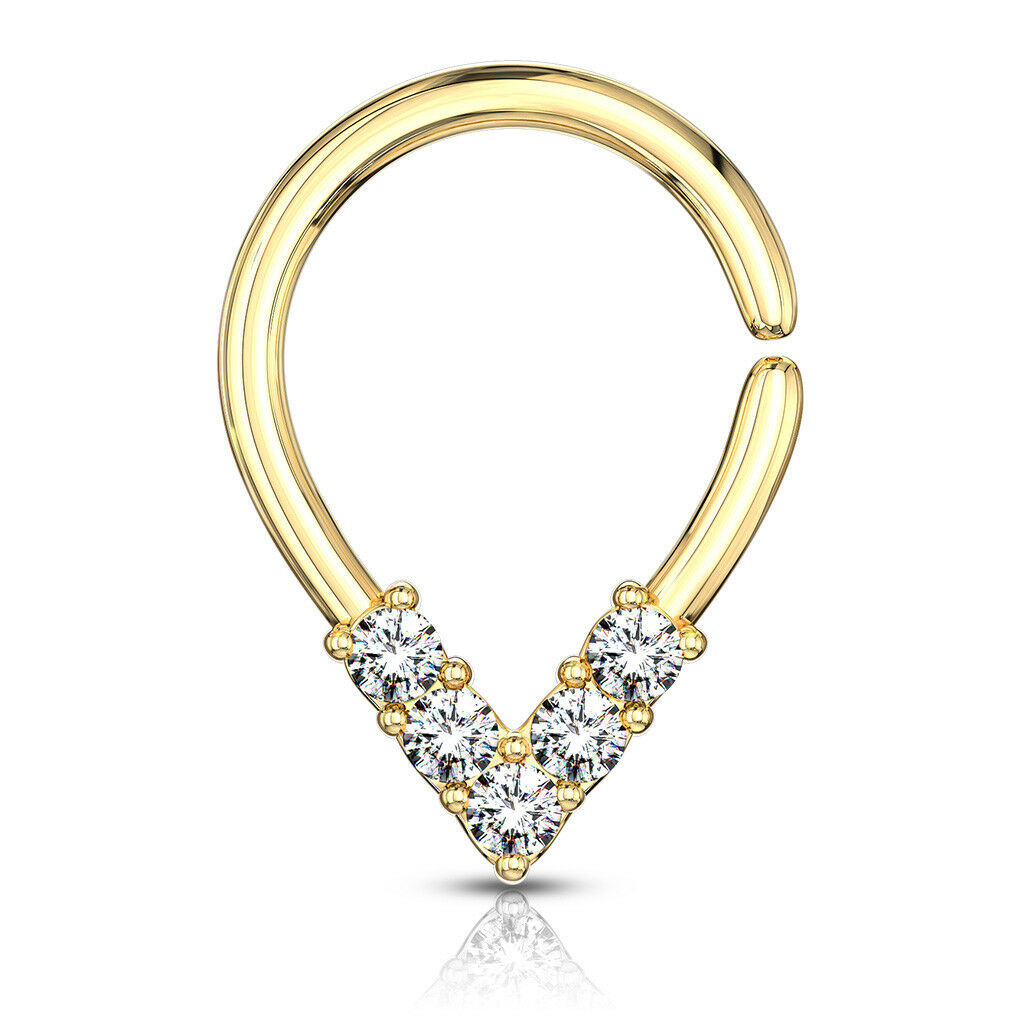 1pc Pear Shaped Bendable Hoop CZ Gem Ring Septum Daith Rook Tragus Ear Cartilage