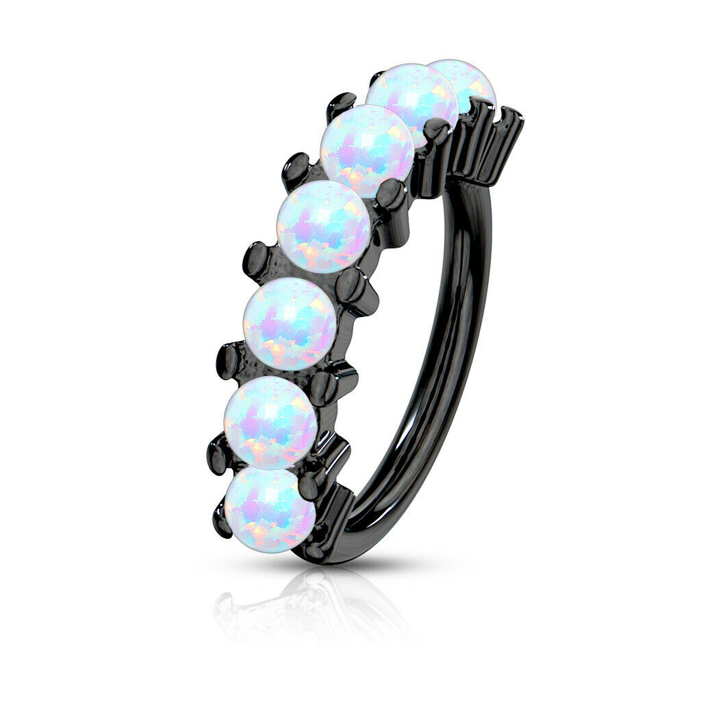 1pc Bendable 7 Opal Hoop Ring Nose Eyebrow Cartilage Rook Daith Helix Tragus