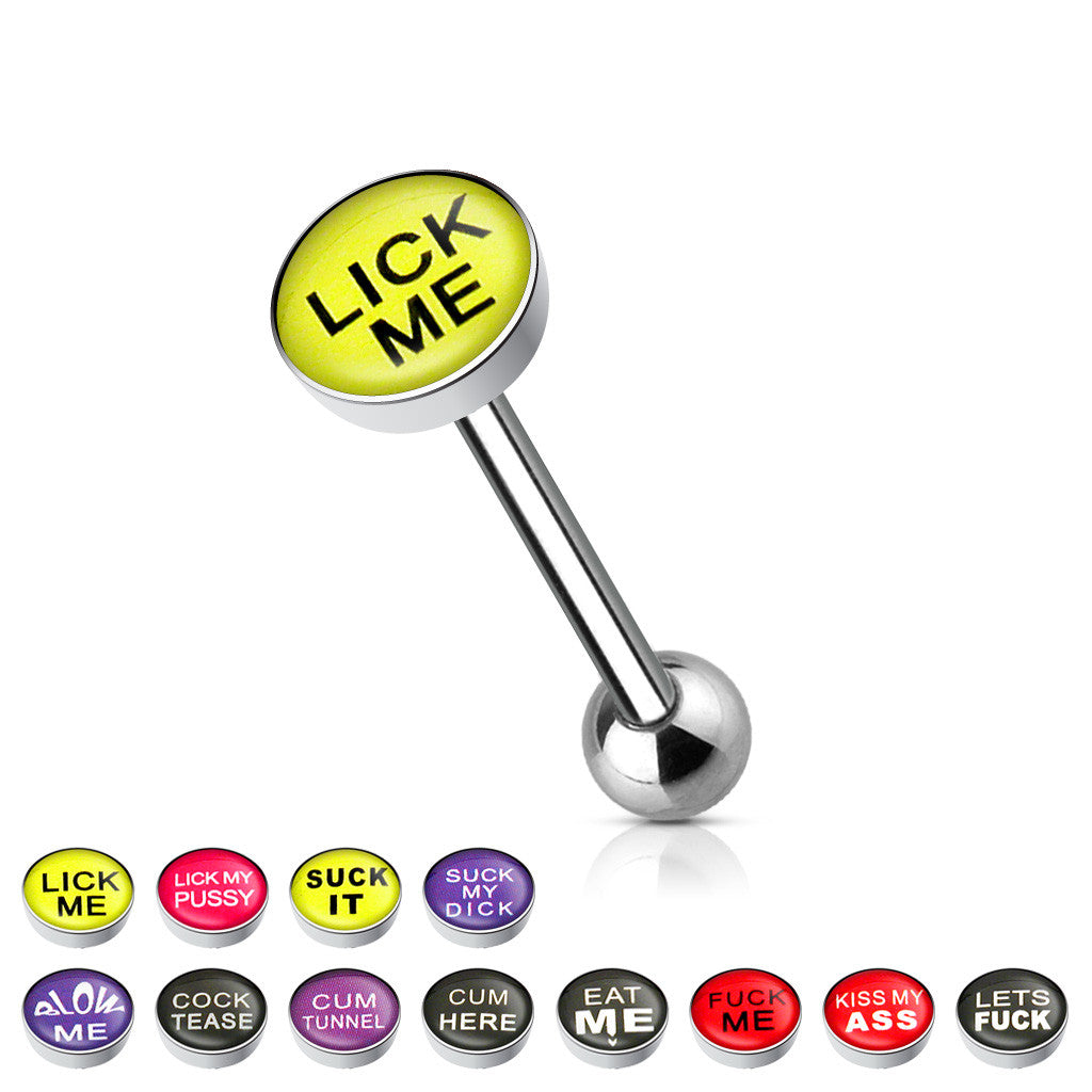 12pcs Bad Word Logo Tongue Rings