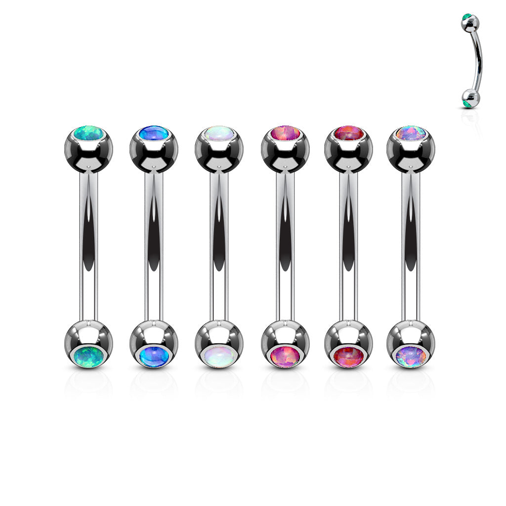 6pcs Opal Set Ball 16g Eyebrow Rings