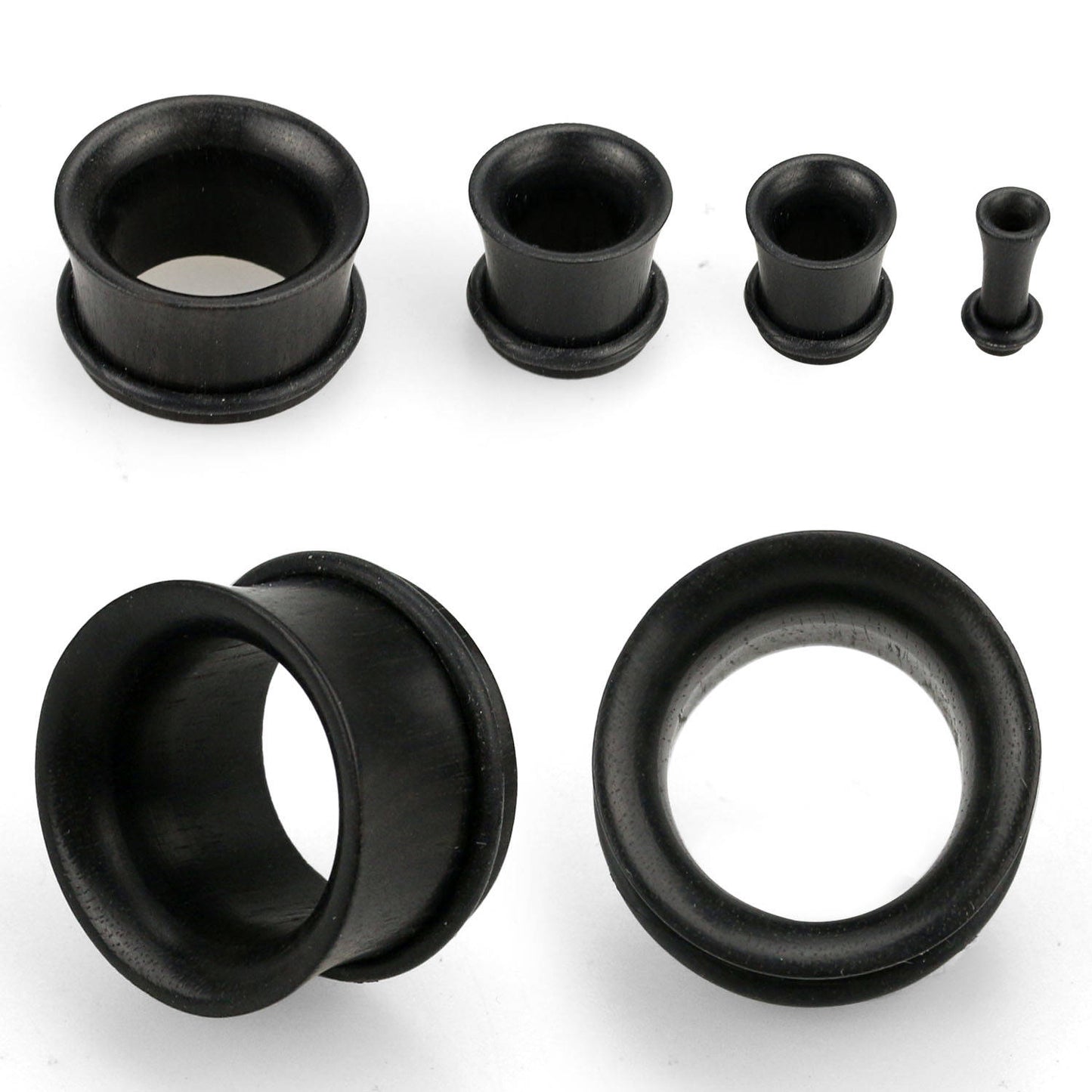PAIR Black Areng Wood Tunnels Single Flare Plugs Organic Earlets Gauges