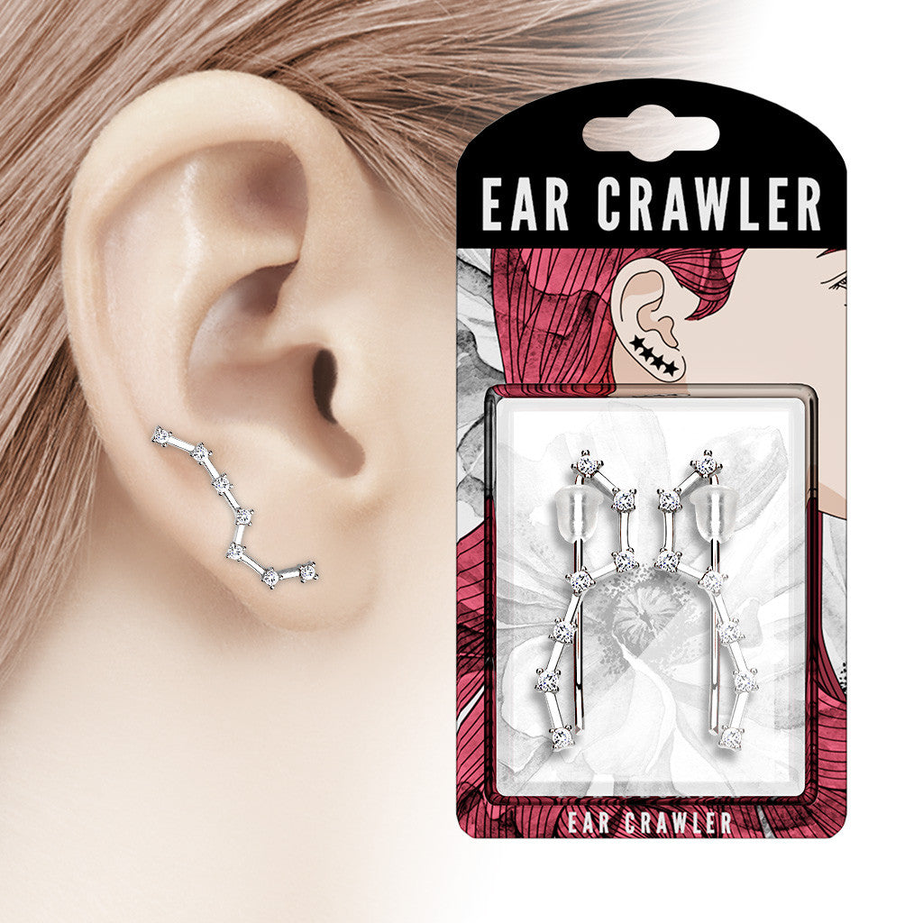 Ear Crawler Earrings Retail Peg Pack - CZ Set Big Dipper