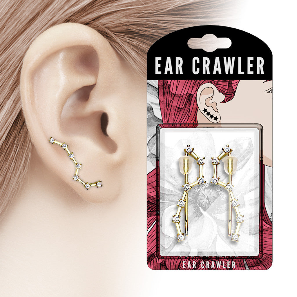 Ear Crawler Earrings Retail Peg Pack - CZ Set Big Dipper