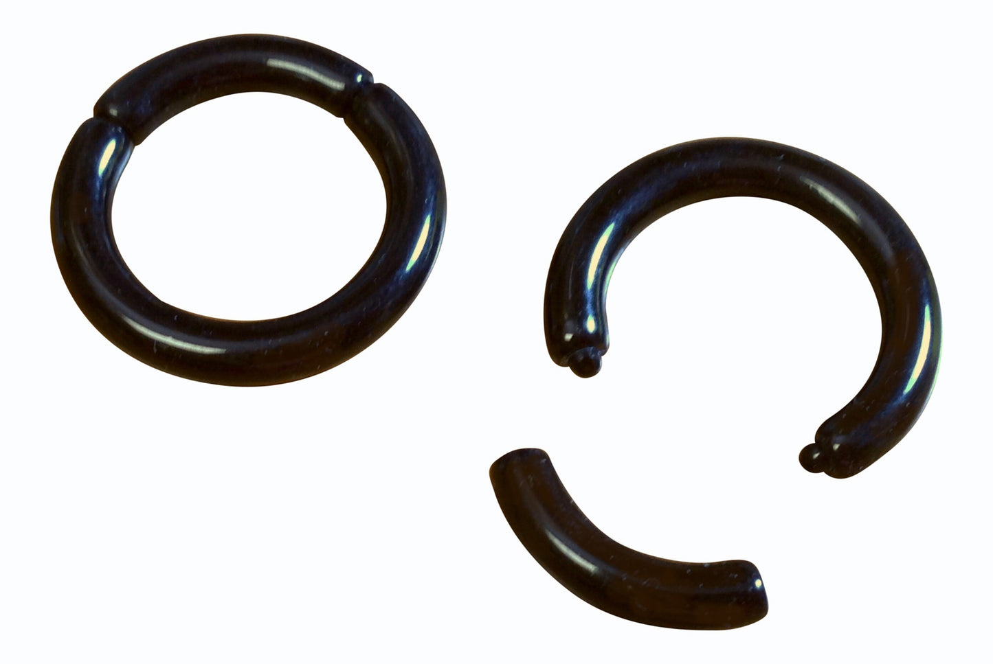 10pk Black Acrylic Segment Rings