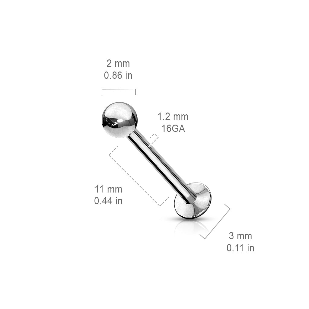 1pc Push In Top Ball 16g Labret Monroe Stud Lip Ring Steel Helix Ear Cartilage