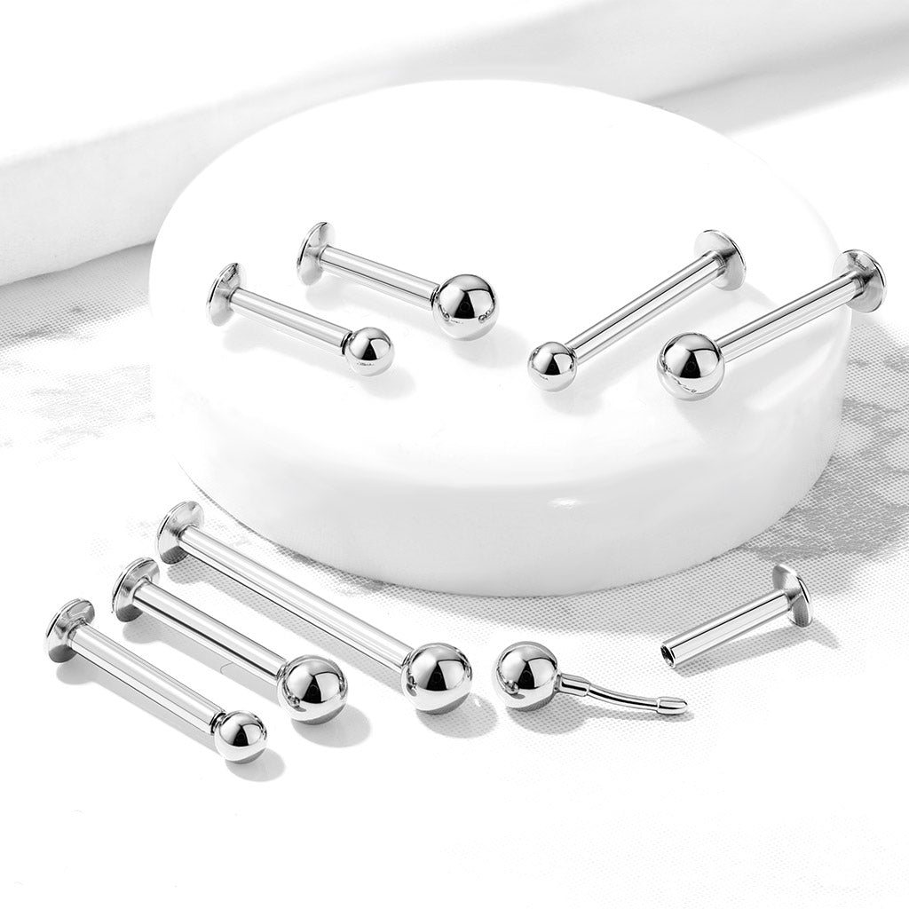 1pc Push In Top Ball 16g Labret Monroe Stud Lip Ring Steel Helix Ear Cartilage