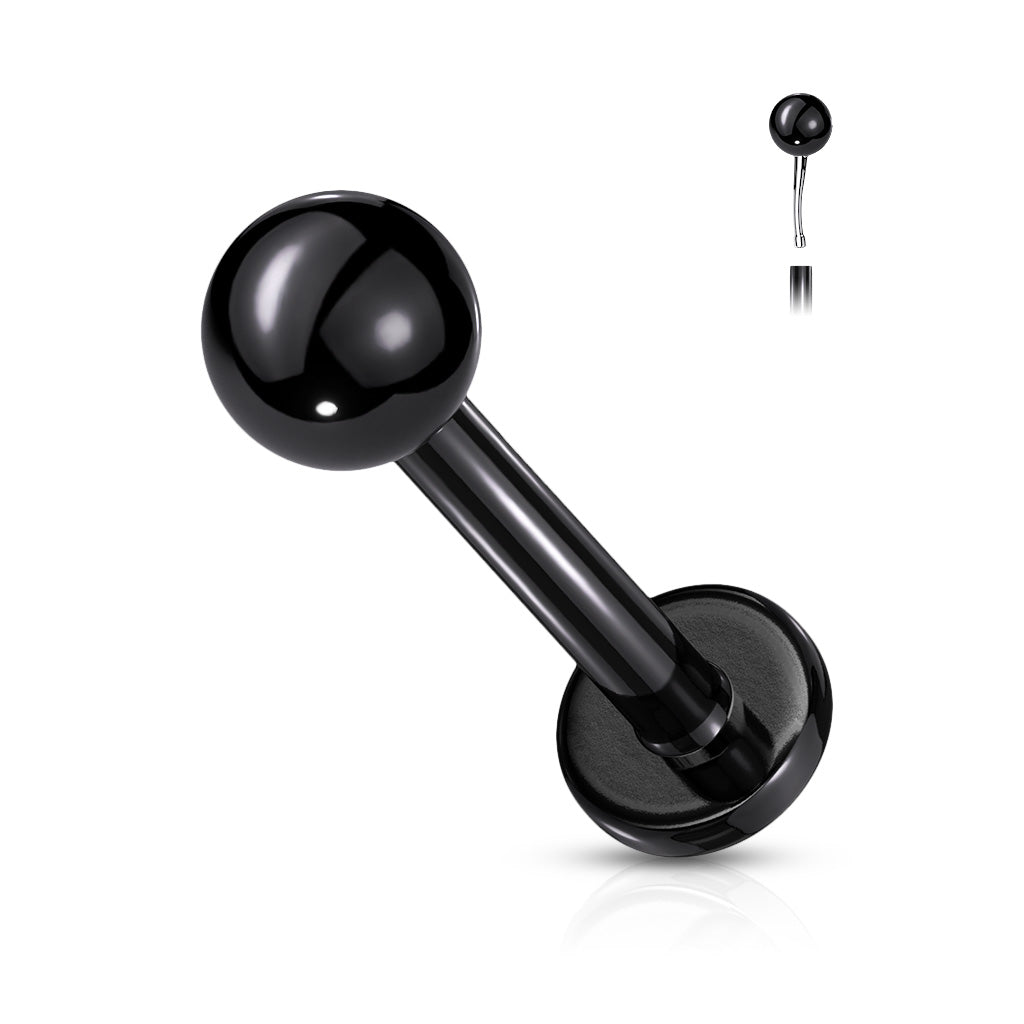 1pc Push In Top Ball PVD 16g Labret Monroe Stud Lip Ring Helix Ear Cartilage