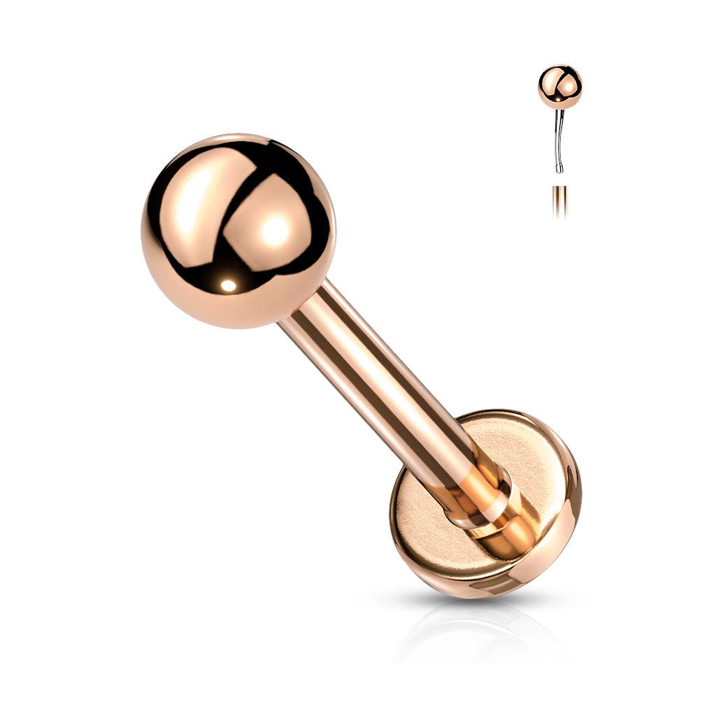 1pc Push In Top Ball PVD 16g Labret Monroe Stud Lip Ring Helix Ear Cartilage