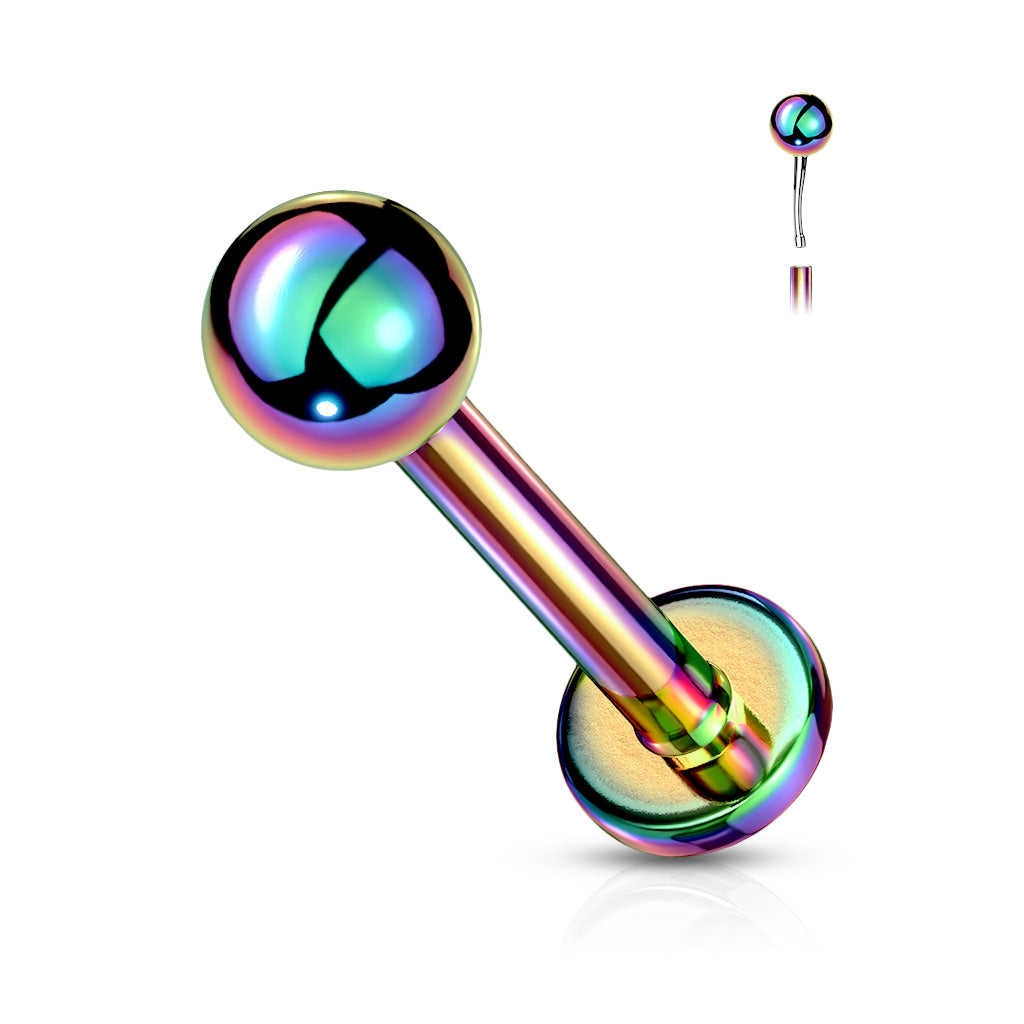 1pc Push In Top Ball PVD 16g Labret Monroe Stud Lip Ring Helix Ear Cartilage
