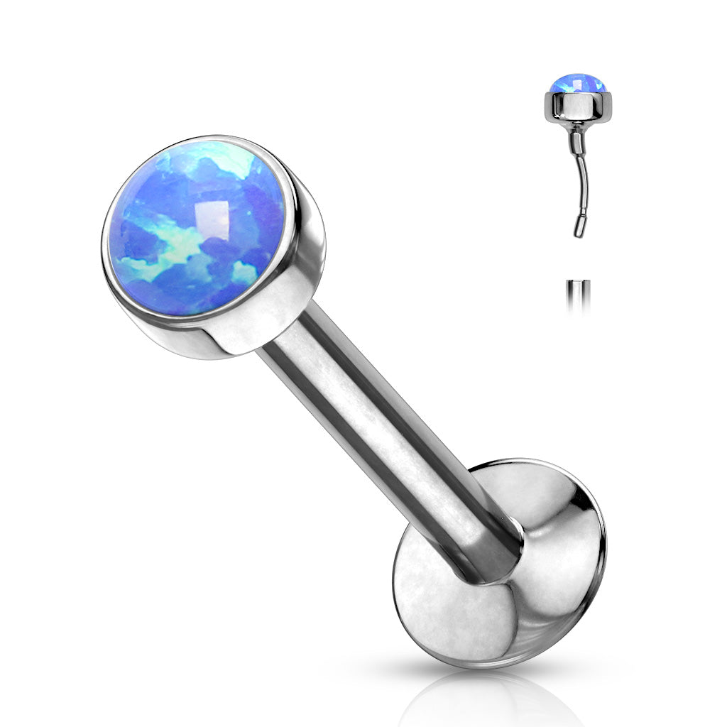 1pc Push In Opal Dome 16g Labret Monroe Stud Lip Ring Helix Ear Cartilage
