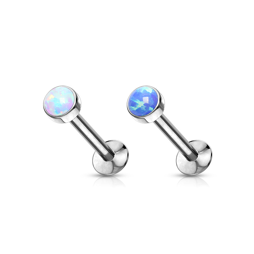 1pc Push In Opal Dome 16g Labret Monroe Stud Lip Ring Helix Ear Cartilage