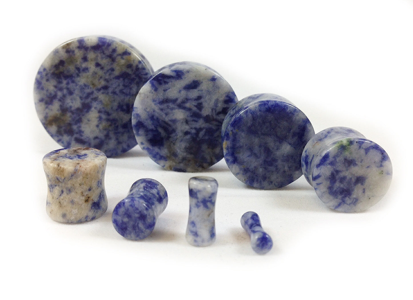 Stone Plugs Blue Spot Jasper Organic - by the pair