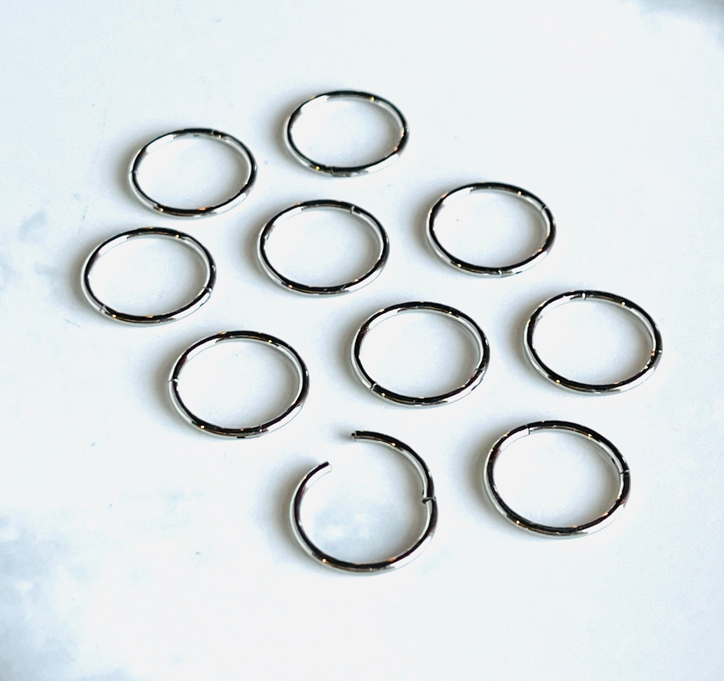 10pk Hinged Segment Ring Hoops Clicker Wholesale Helix Orbital Daith Cartilage