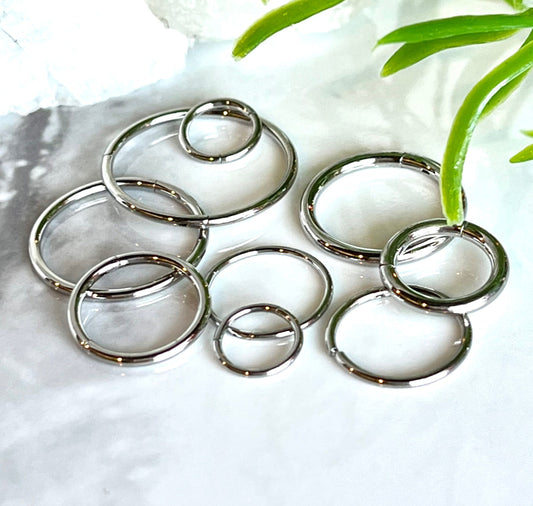 10pk Hinged Segment Ring Hoops Clicker Wholesale Helix Orbital Daith Cartilage