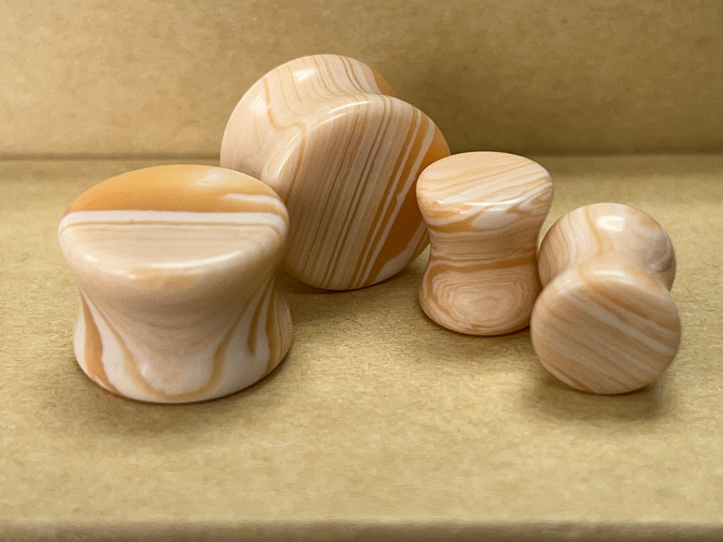 PAIR Planet Jupiter Synthetic Malachite Stone Plugs Earlets Tunnels Gauges