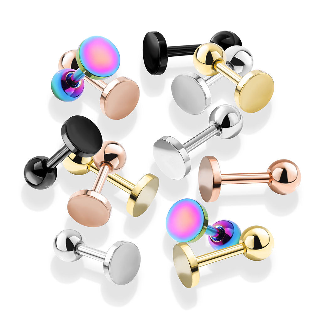 5pcs Circle Design 16g Tragus Stud Ring Barbells Wholesale Lot Body Jewelry