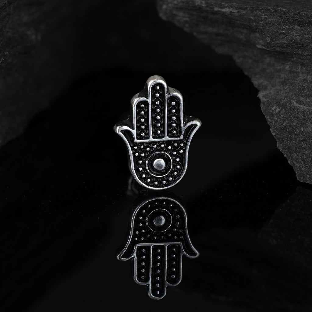 Antique Silver Hamsa Tragus Cartilage Ring