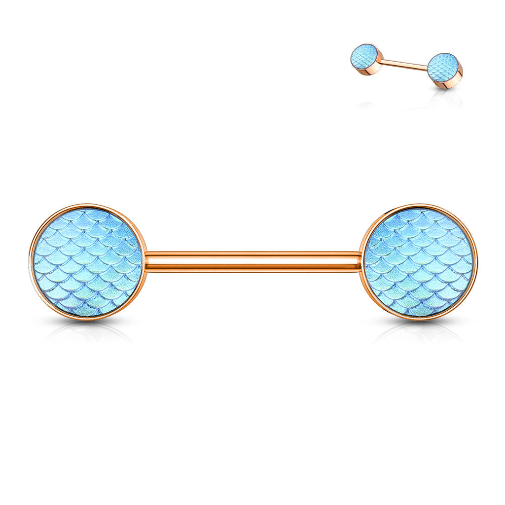 PAIR Holographic Dragon Scale Ends Nipple Rings