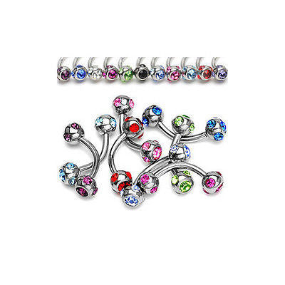 11pcs 16g Multi-gem Eyebrow Rings