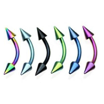 6pcs Titanium Spiked Eyebrow Rings