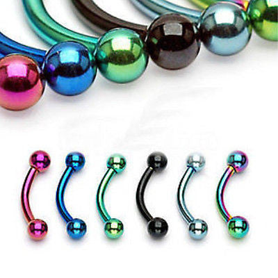 6pcs Eyebrow Rings PVD over 316L Surgical Steel