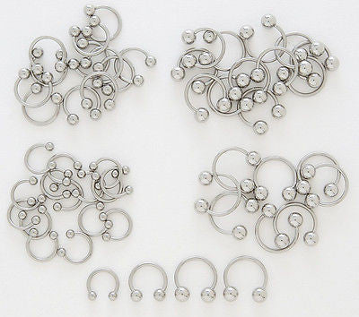 10pcs Steel Ball Horseshoe Circular Barbells