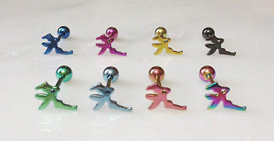 8pcs Titanium Anodized Fairy Tongue Rings