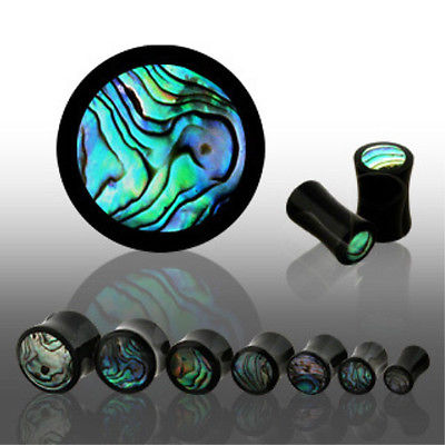 PAIR Horn Plugs w/Abalone Inlay