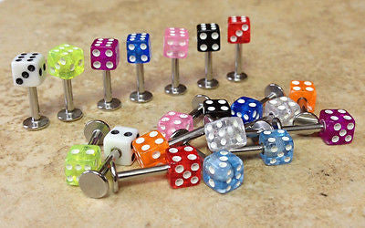 20pcs UV Dice Labrets Monroes