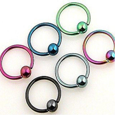 12pcs Titanium Captive Bead Rings 14g, 16g or 18g