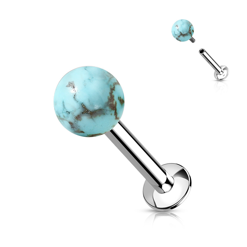 1pc Natural Stone Labret 16g Stud Monroe Helix Tragus Cartilage Ring