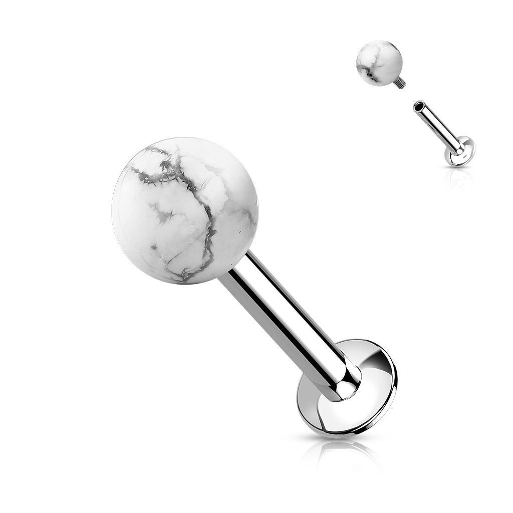 1pc Natural Stone Labret 16g Stud Monroe Helix Tragus Cartilage Ring
