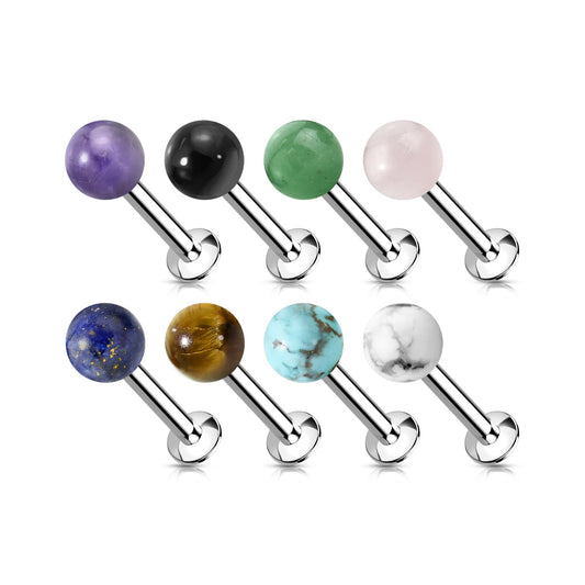 1pc Natural Stone Labret 16g Stud Monroe Helix Tragus Cartilage Ring