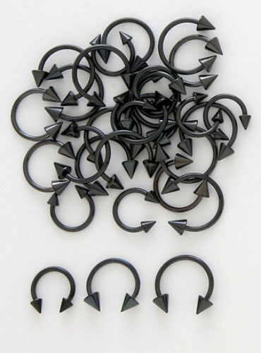 30pc Titanium Anodized Black Spiked Circular Barbells