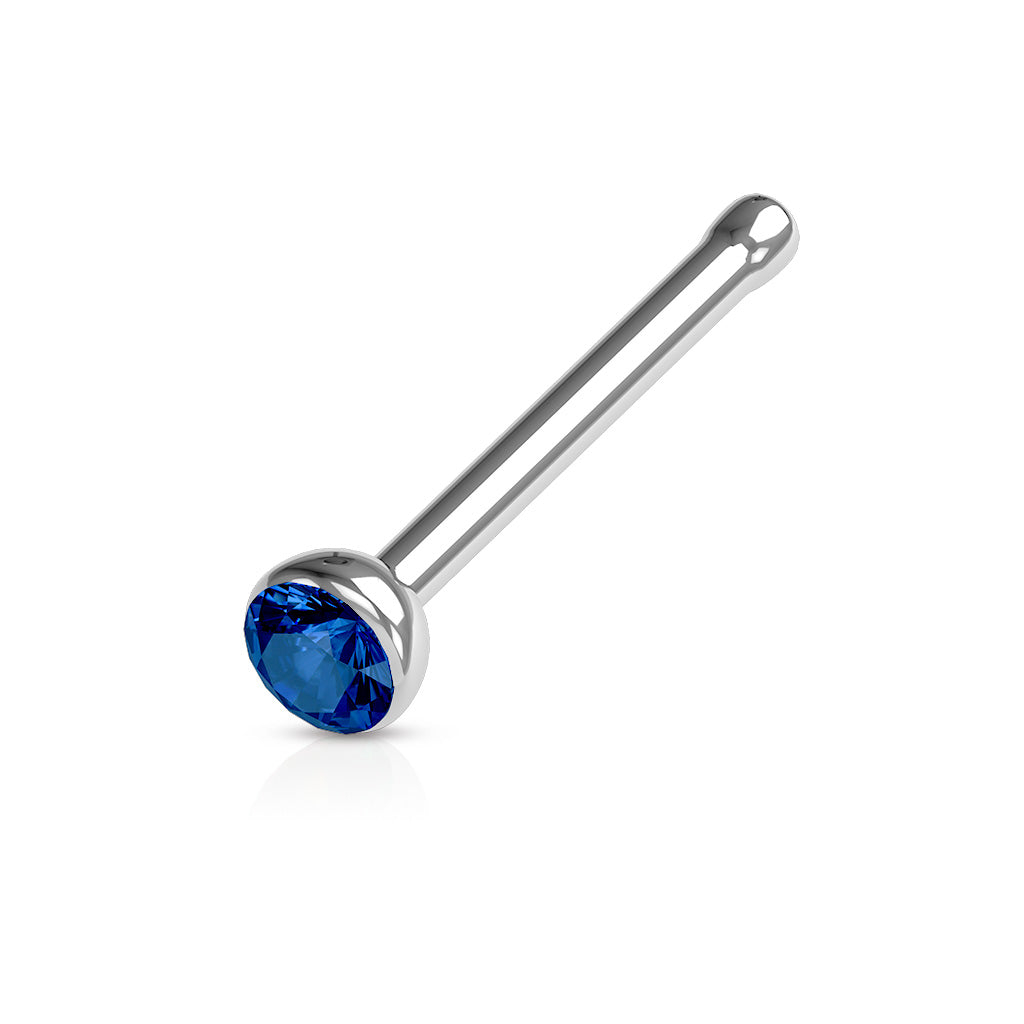 10pcs SAME-COLOR Press-Fit Gem Nose Rings Studs Bones Surgical Steel Wholesale