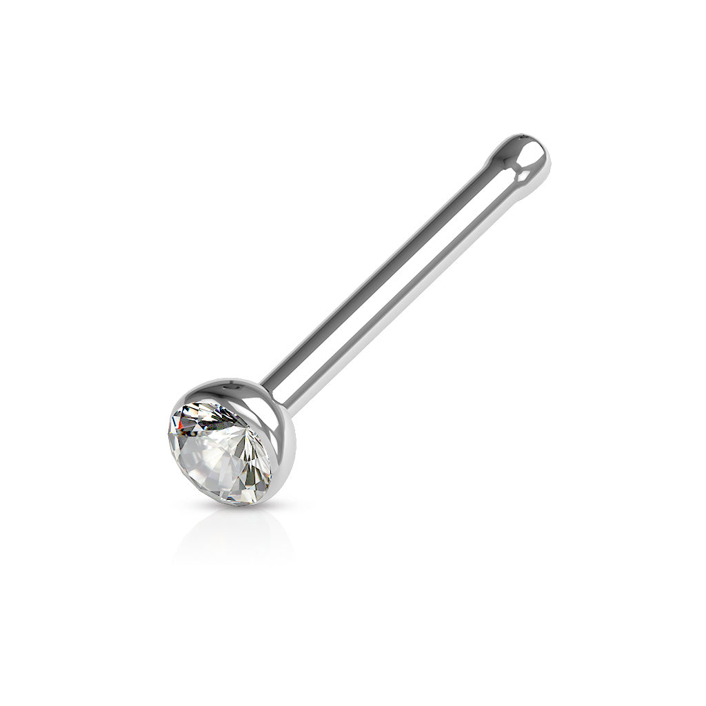 10pcs SAME-COLOR Press-Fit Gem Nose Rings Studs Bones Surgical Steel Wholesale